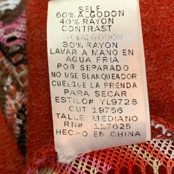 🔴Ya womens top orange with missoni like pattern on back size Medium - Picture 6 of 7